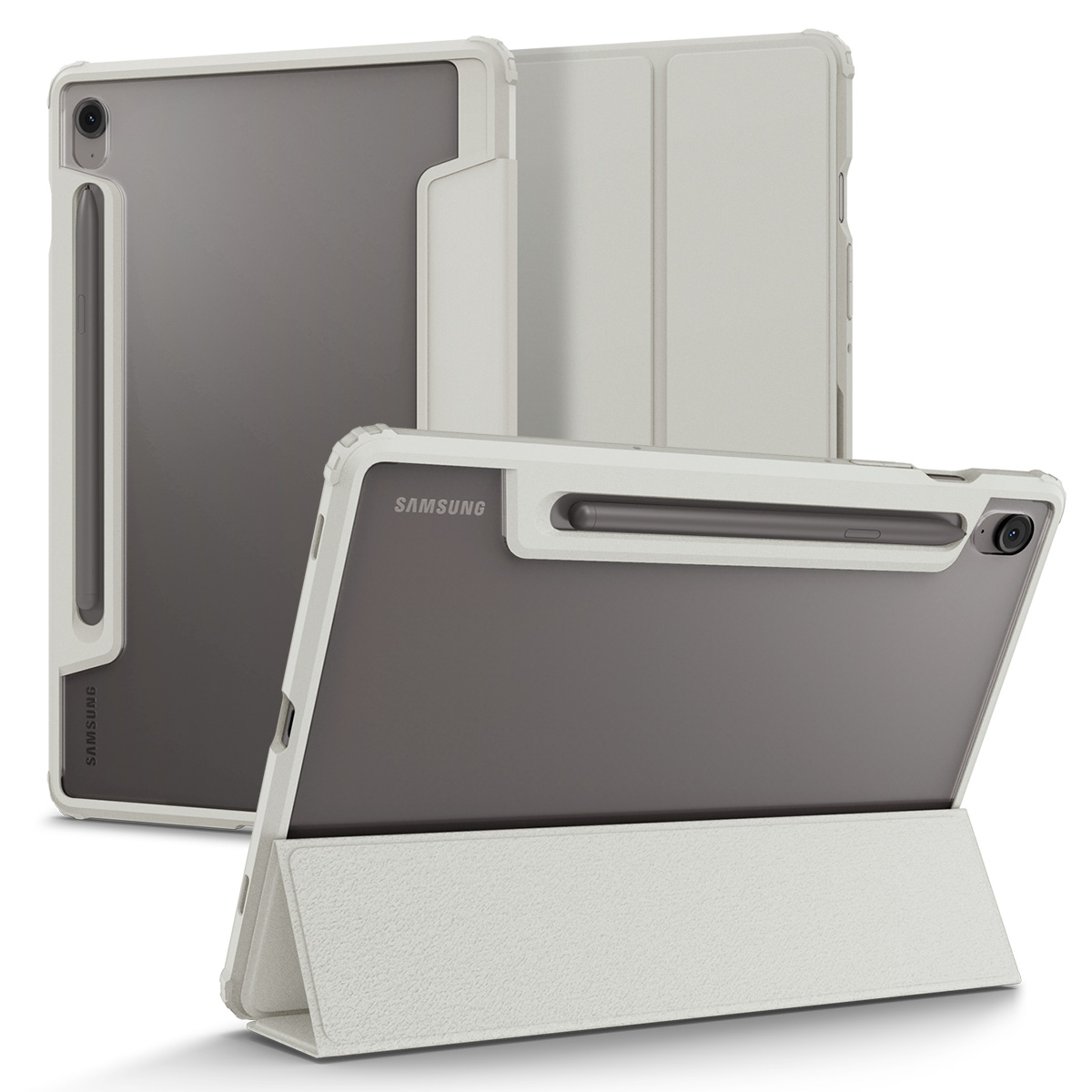 Etui Spigen Ultra Hybrid Pro do Galaxy Tab S10 FE, szaro-przezroczyste